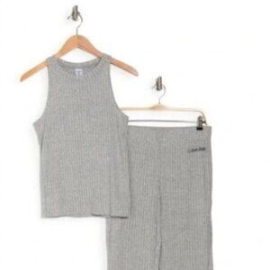 Ribbed Grey Calvin Klein XL Pajama Set